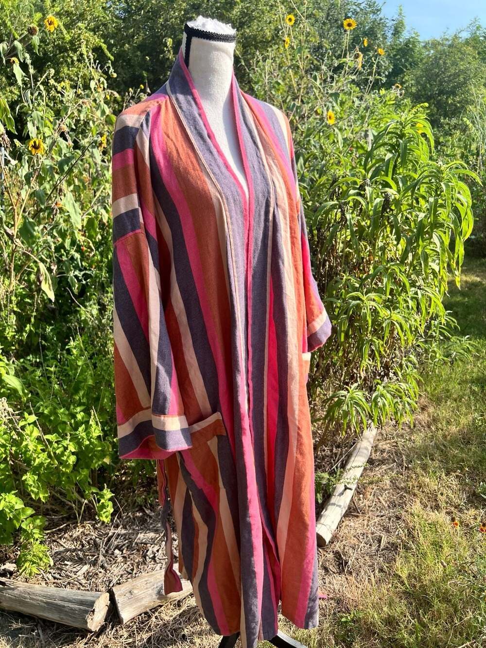 Bathen Long Striped Robe in Daze - Picture 7 of 14